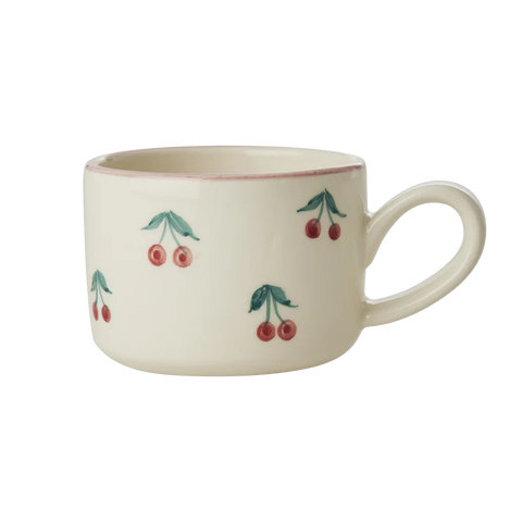 Taza de cerámica cherries pintada a mano