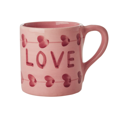 Taza de cerámica pintada a mano LOVE