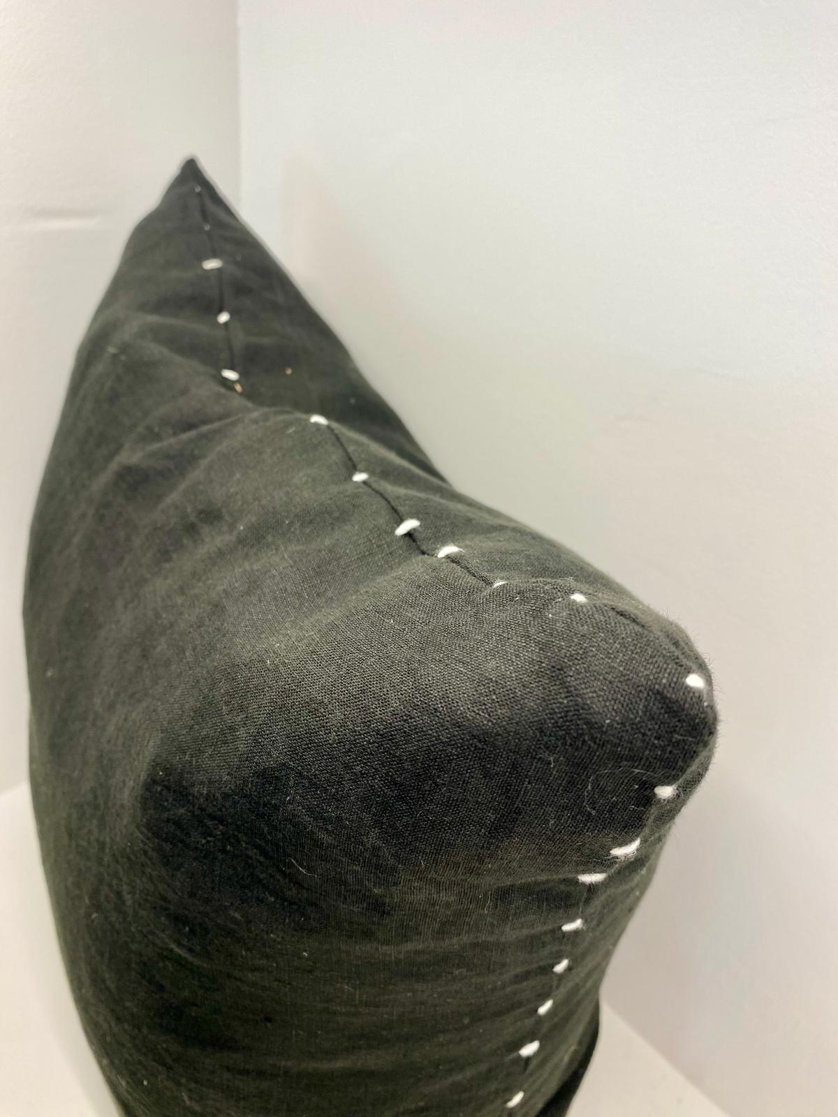 Funda cojin 100 % lino negro