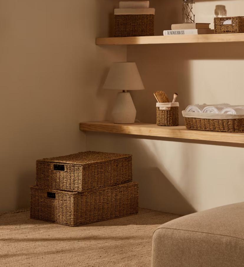 CAJA DE FIBRA NATURAL MEDIANA